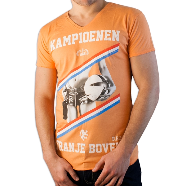 Image de Death by Zero - T-shirt col en V Kampioenen - Orange