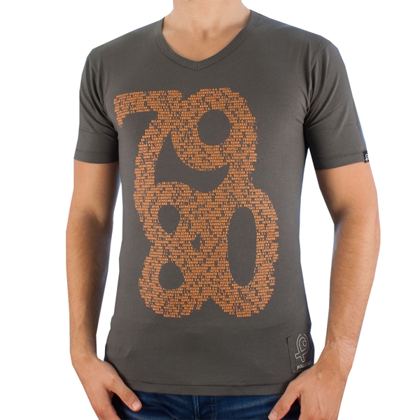 Image de Pouchain - T-shirt col en V 79-80 - Gris