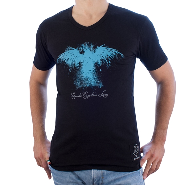 Image de Pouchain - T-shirt col en V Eagle - Noir