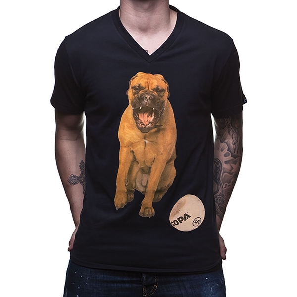 Image de Copa Football - T-shirt col en V Bullmastiff - Noir