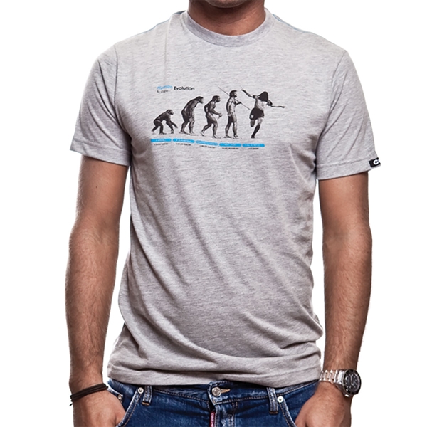 Image de Copa Football - T-shirt Human Evolution - Gris chiné