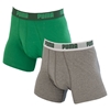 Image de Puma - Pack de 2 boxershorts Basics - Vert/Gris