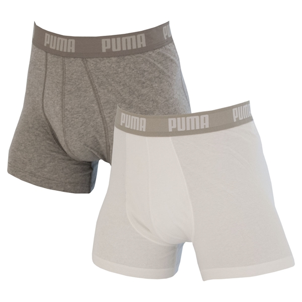 Image de Puma - Pack de 2 boxershorts Basics - Gris/ Blanc