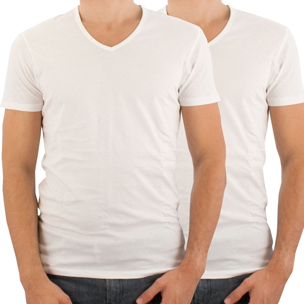 Image de Puma - Basic 2P V-Neck T-Shirt - White