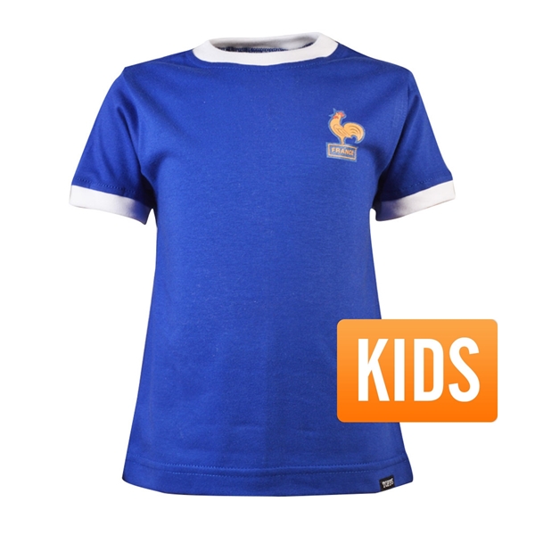 Image de TOFFS - T-Shirt France Retro Ringer enfants - Bleu