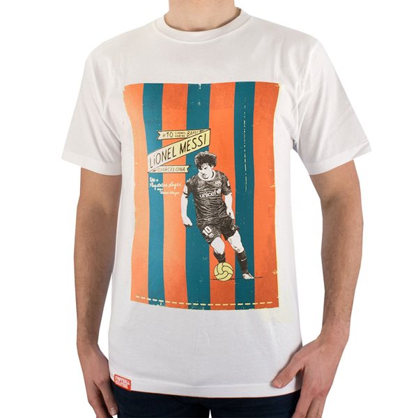 Image de FootballCulture - T-shirt col en V Messi - Blanc