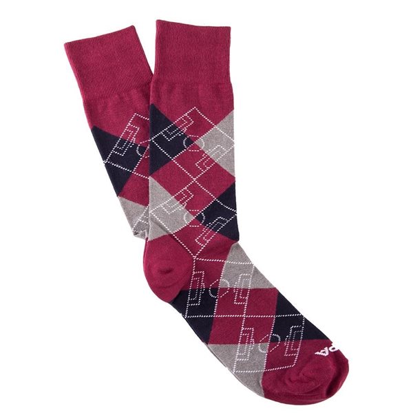 Image de COPA Football - Argyle Pitch Chaussettes - Rouge Bordeaux/ Bleu Marine
