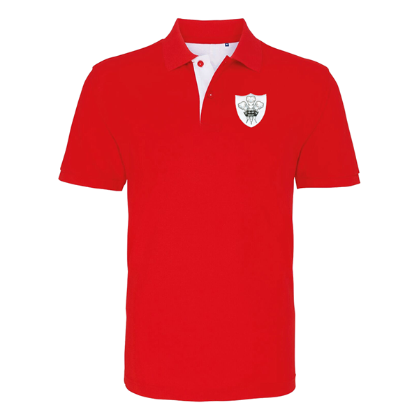 Image de Rugby Vintage - Polo Pays de Galles années 1980 - Rouge/Blanc