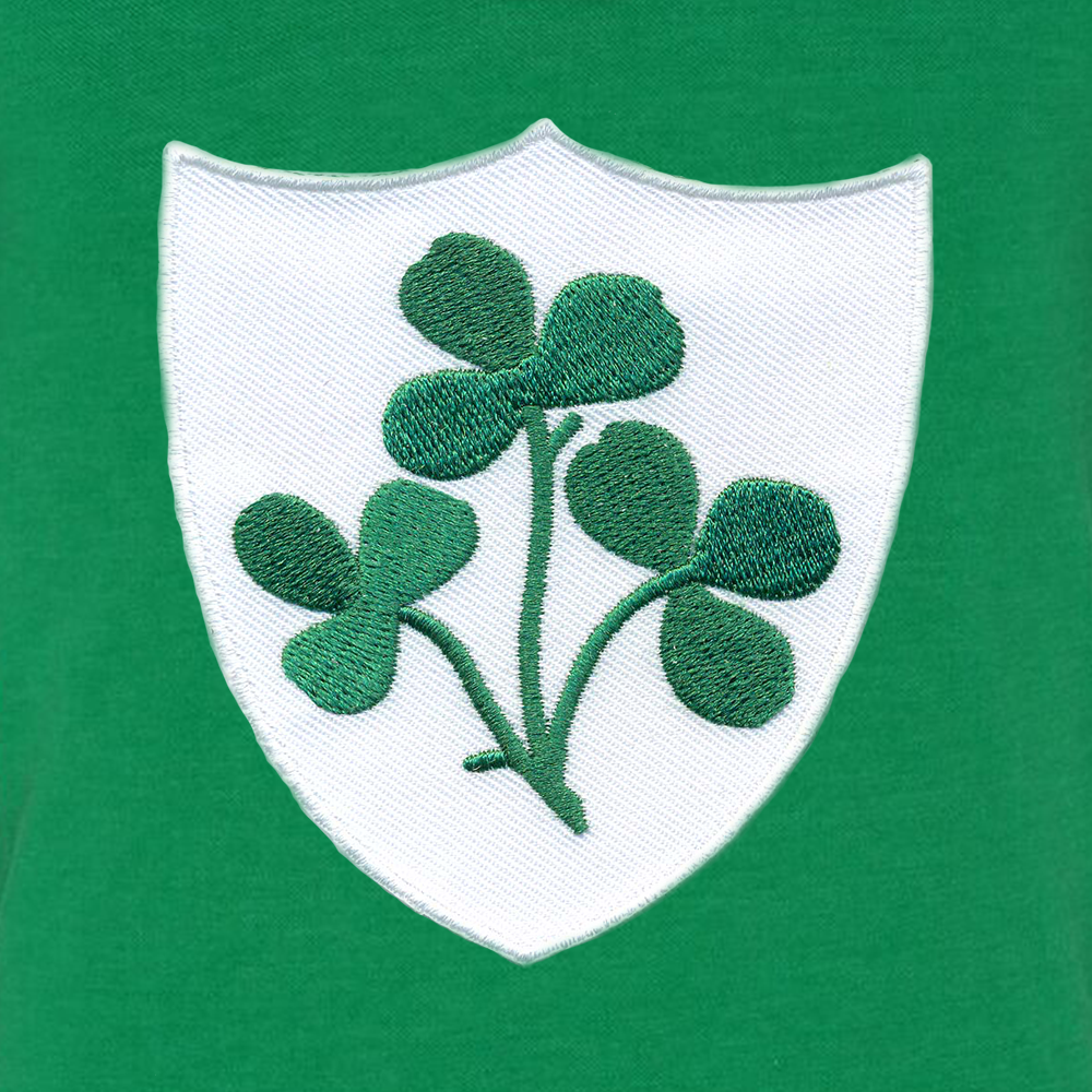 Maillot rugby vert blanc vintage shirt années 80 acrylique