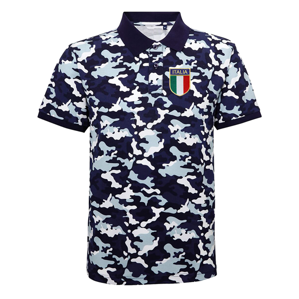Image de Rugby Vintage - Polo Italy années 1990 - Camo Bleu