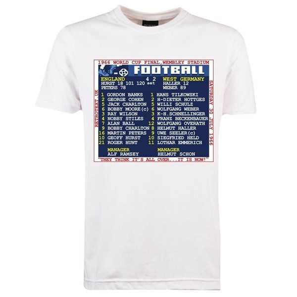 Image de TOFFS - T-Shirt Coupe du Monde 1966 (Angleterre) Retrotext - Blanc