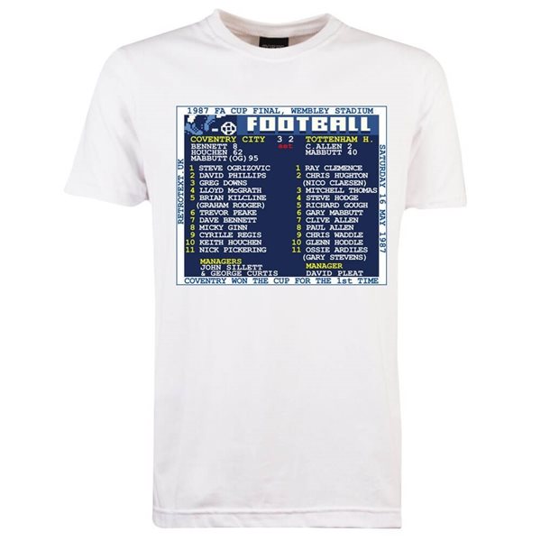 Image de TOFFS - T-Shirt FA Cup Final 1987 (Coventry City) Retrotext - Blanc