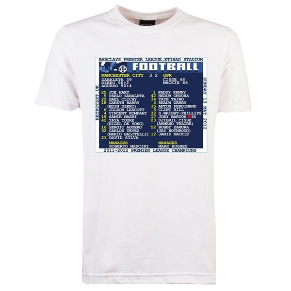 Image de TOFFS - T-Shirt Manchester City vs. QPR 2012 Retrotext - Blanc