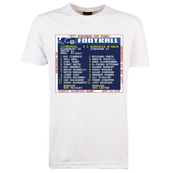 Image de TOFFS - T-Shirt European Cup Final 1977 (Liverpool) Retrotext - Blanc
