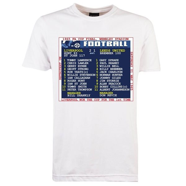 Image de TOFFS - T-Shirt FA Cup Final 1965 (Liverpool) Retrotext - Blanc