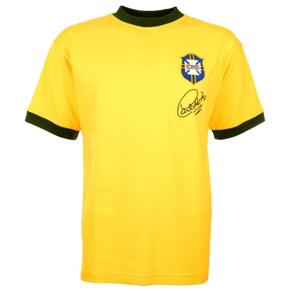 Image de Maillot rétro Brésil Carlos Alberto Coupe du Monde 1970 + Numéro 4