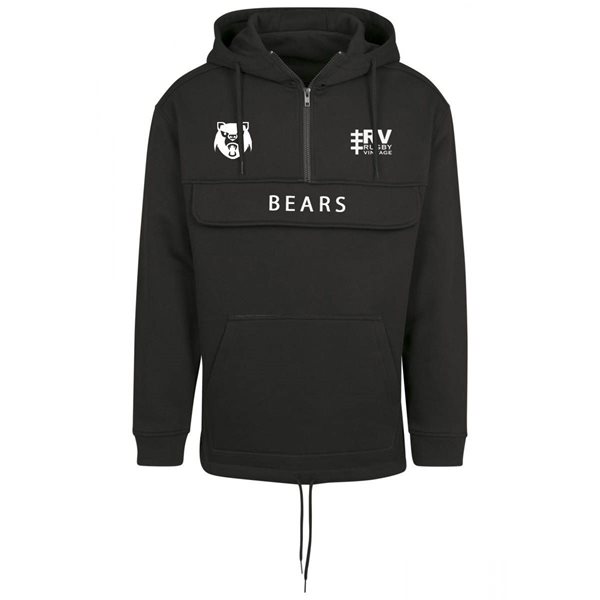 Image de Rugby Vintage- La russie bears anorak sweat à capuche - Noir