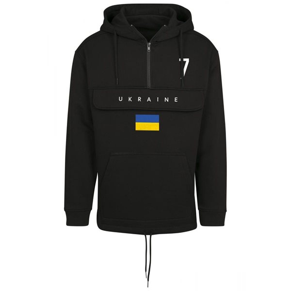 FC Eleven - Ukraine Flag Anorak Hoodie - Black