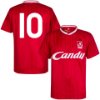 Liverpool FC Candy Retro Football Shirt 1988-1989 + No. 10 (Barnes)