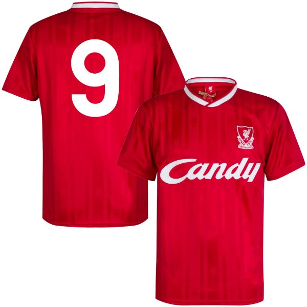 Liverpool FC Candy Retro Football Shirt 1988-1989 + No. 9 (Rush)
