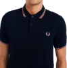 Fred Perry - Twin Tipped Polo Shirt - Black/ Pink Peach