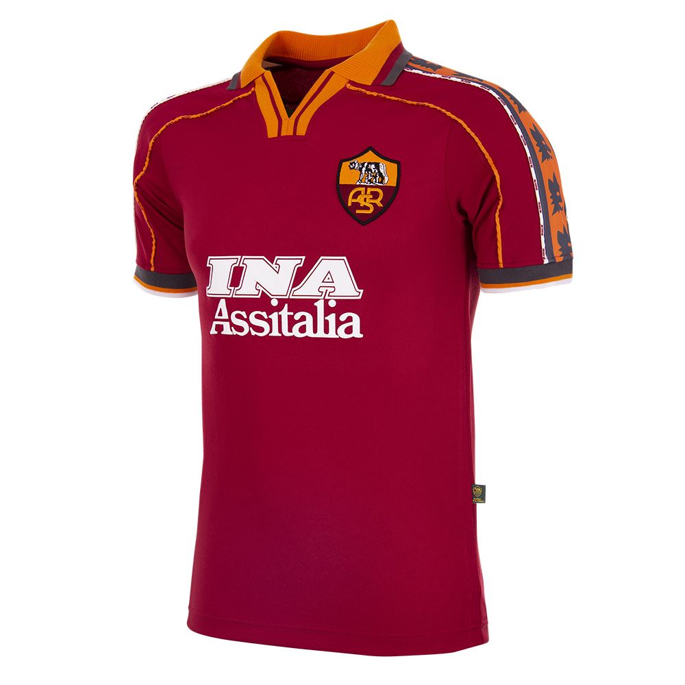 Maillot AS Roma 1998-99 Signé Francesco Totti - Avec Cadre - Certifié Original - Collector Football