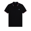Fred Perry - Twin Tipped Polo Shirt - Black/ Washed Red/ Soft Blue