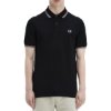 Fred Perry - Twin Tipped Polo Shirt - Black/ Coral Heat/ Silver Blue