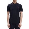 Fred Perry - Twin Tipped Polo - Navy/ Snow White/ Burnt Red