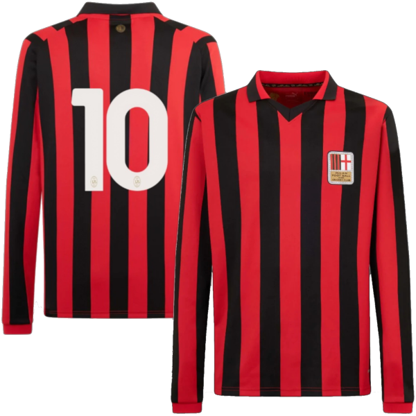 Image de Maillot de football Authentique du 125e anniversaire AC Milan + 10