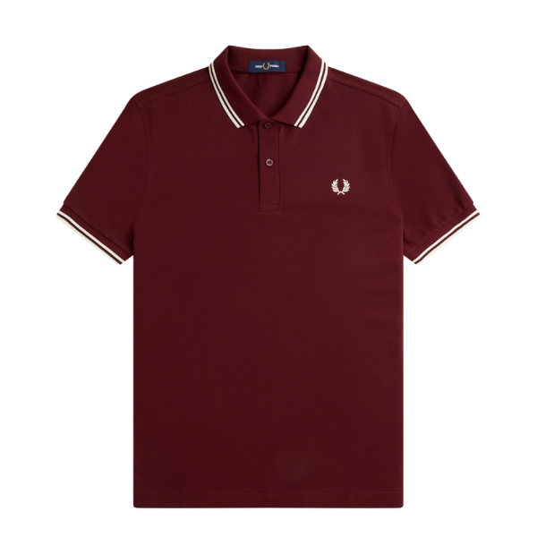 Image de Fred Perry - Polo Twin Tipped - Oxblood/ Ecru