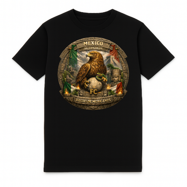 FC ELEVEN - Mexico El Tricolor Heavy T-Shirt - Black