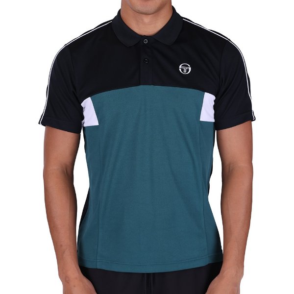 Sergio Tacchini - Caspio Poloshirt - Zwart/ Mediterraans
