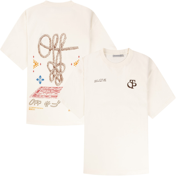 Off The Pitch - Tied Roots Loose Fit T-Shirt - Off White