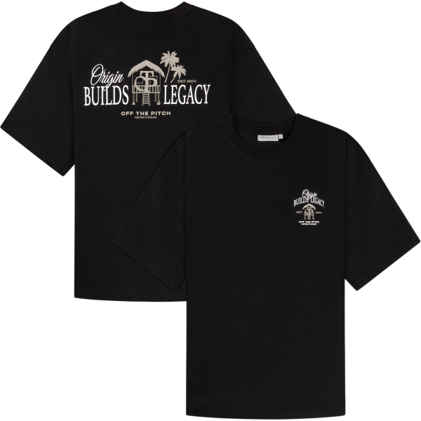 Off The Pitch - Legacy Kas Loose Fit T-Shirt - Zwart