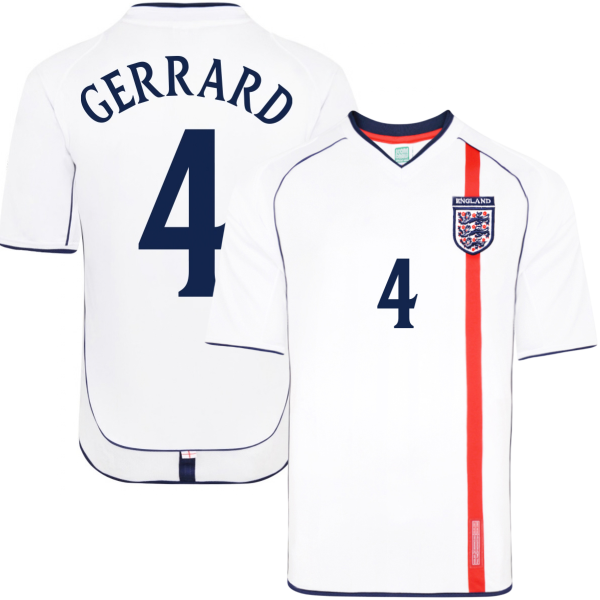 Score Draw - England Retro Football Shirt World Cup 2002 + Gerrard 4