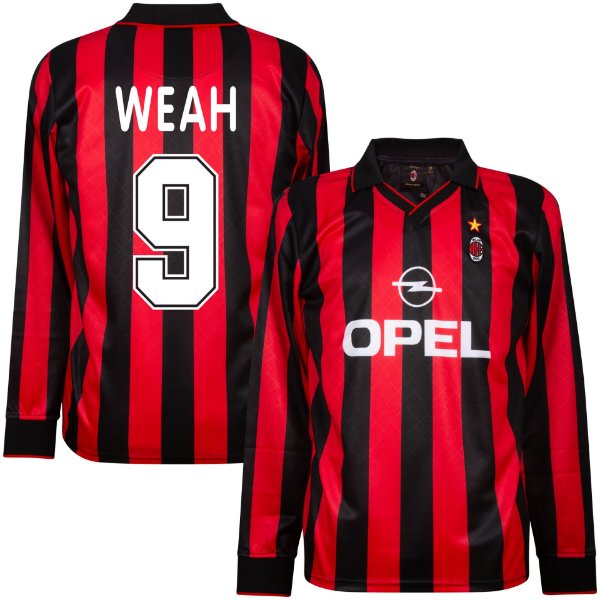 Image de Maillot rétro de Football AC Milan 1995-1996 (Manches Longues) + Weah 9